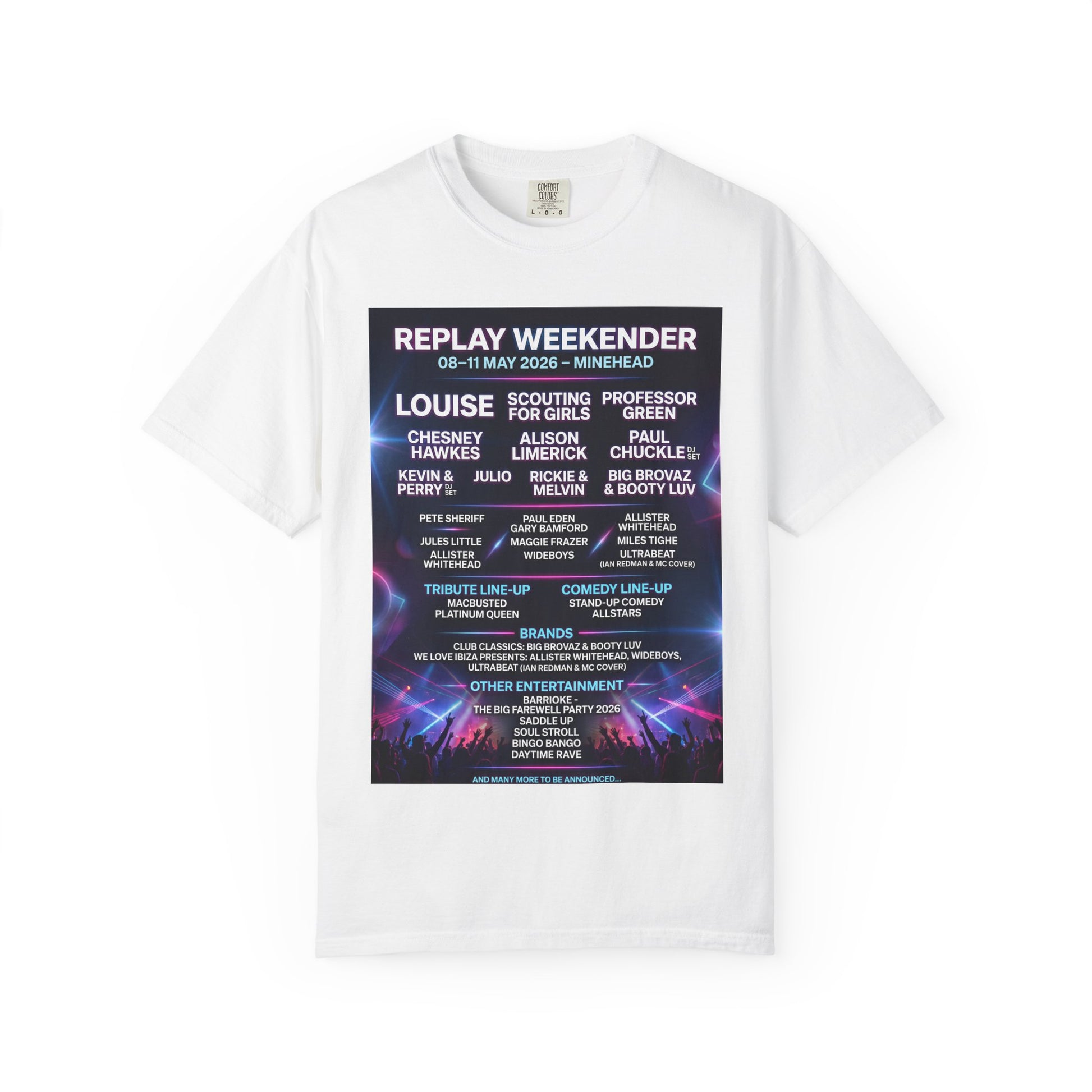 Replay Minehead Lineup T-Shirt — May 8–11, 2026 Event Tee Dress Loud