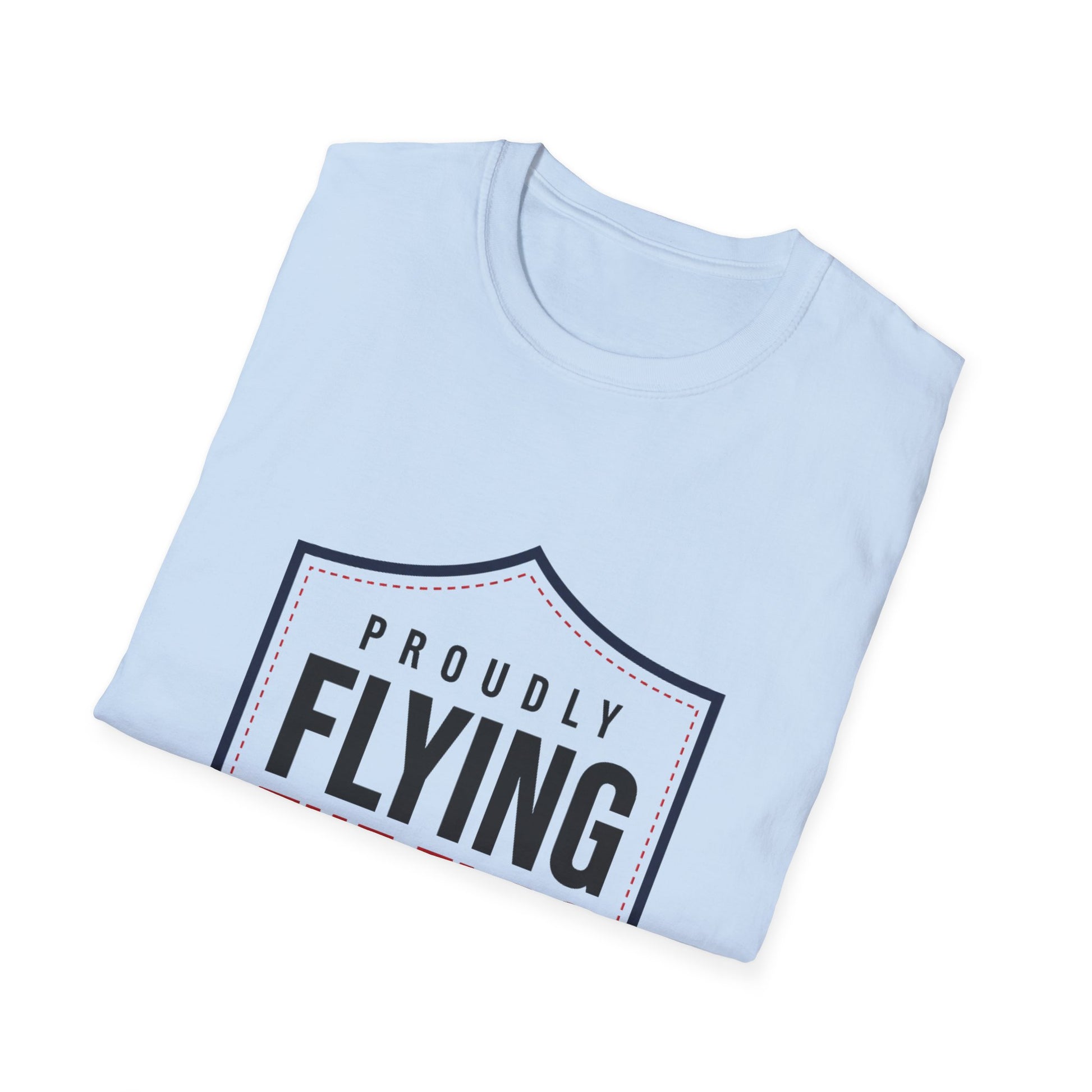 Proudly Flying the Flag T-Shirt — Patriotic Shield Graphic, Vienna 2026