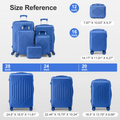 20-inch ABS Hard Shell Suitcase with Diamond Pattern - Navy Blue Dress Loud