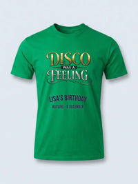 Personalised We Love the 70s Big Weekender Tee — irish green tee, front view