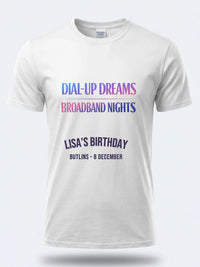 Personalised Back to 2000s Big Weekender Tee — white tee, front view