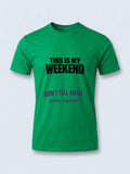 Personalised Don't Tell Mama Big Weekender Tee — irish green tee, front view