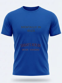 Personalised We Love Ibiza Big Weekender Tee — royal blue tee, front view