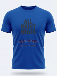 Personalised We Love Ibiza Big Weekender Tee — royal blue tee, front view