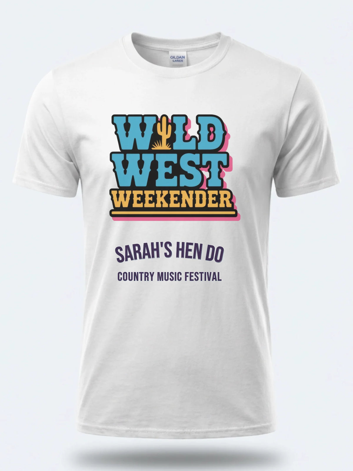 Personalised Country Weekender Unisex Tee — white tee, front view