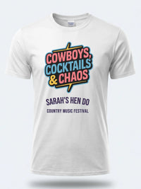 Personalised Country Weekender Unisex Tee — white tee, front view