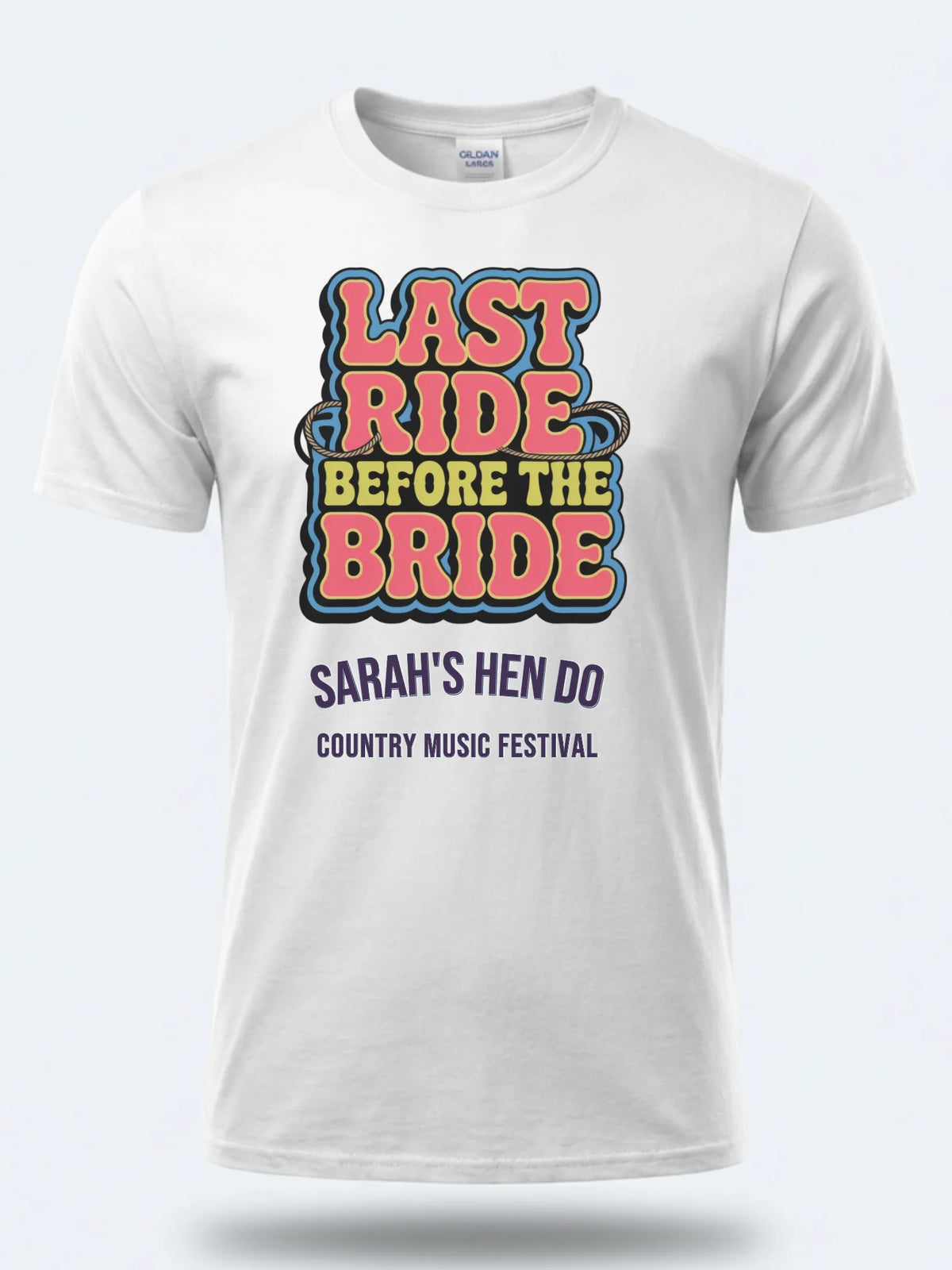 Personalised Country Weekender Unisex Tee — white tee, front view