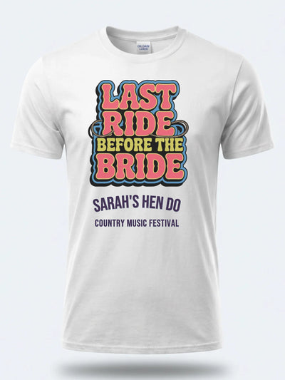 Personalised Country Weekender Unisex Tee – Last Ride Before the Bride HEN