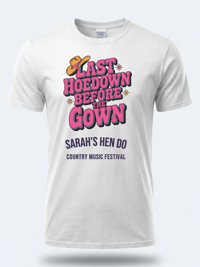 Personalised Country Weekender Unisex Tee – Last Hoedown before the gown HEN