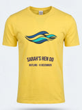 Personalised Don't Tell Mama Big Weekender Tee — daisy yellow tee, front view