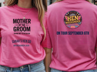 Personalised Weekender Unisex Tee | Mother of the Groom Trying not to interfere | Hen Shirt Dress Loud