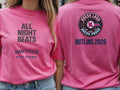 Personalised We Love Ibiza Big Weekender Tee — azalea tee, front and back view