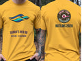 Personalised We Love Ibiza Big Weekender Tee — yellow tee, front and back view