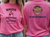 Personalised Weekender Unisex Tee — azalea tee, front and back view