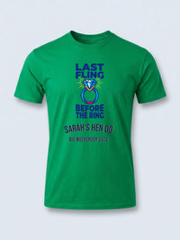 Personalised Weekender Unisex Tee — irish green tee, front view