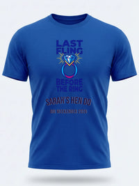 Personalised Weekender Unisex Tee — royal blue tee, front view