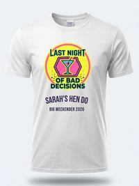 Personalised Weekender Unisex Tee — white tee, front view