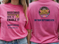 Personalised Weekender Unisex Tee — azalea tee, front and back view