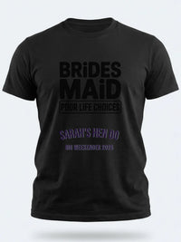 Personalised Weekender Unisex Tee — black tee, front view