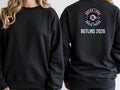 Neon Sketch Tee — Custom Neon Line Art Portrait on Black T-Shirt — front and back view