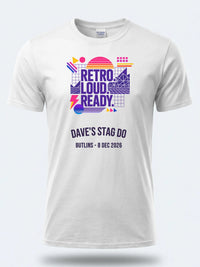 Personalised 80s Tee — white tee, front view