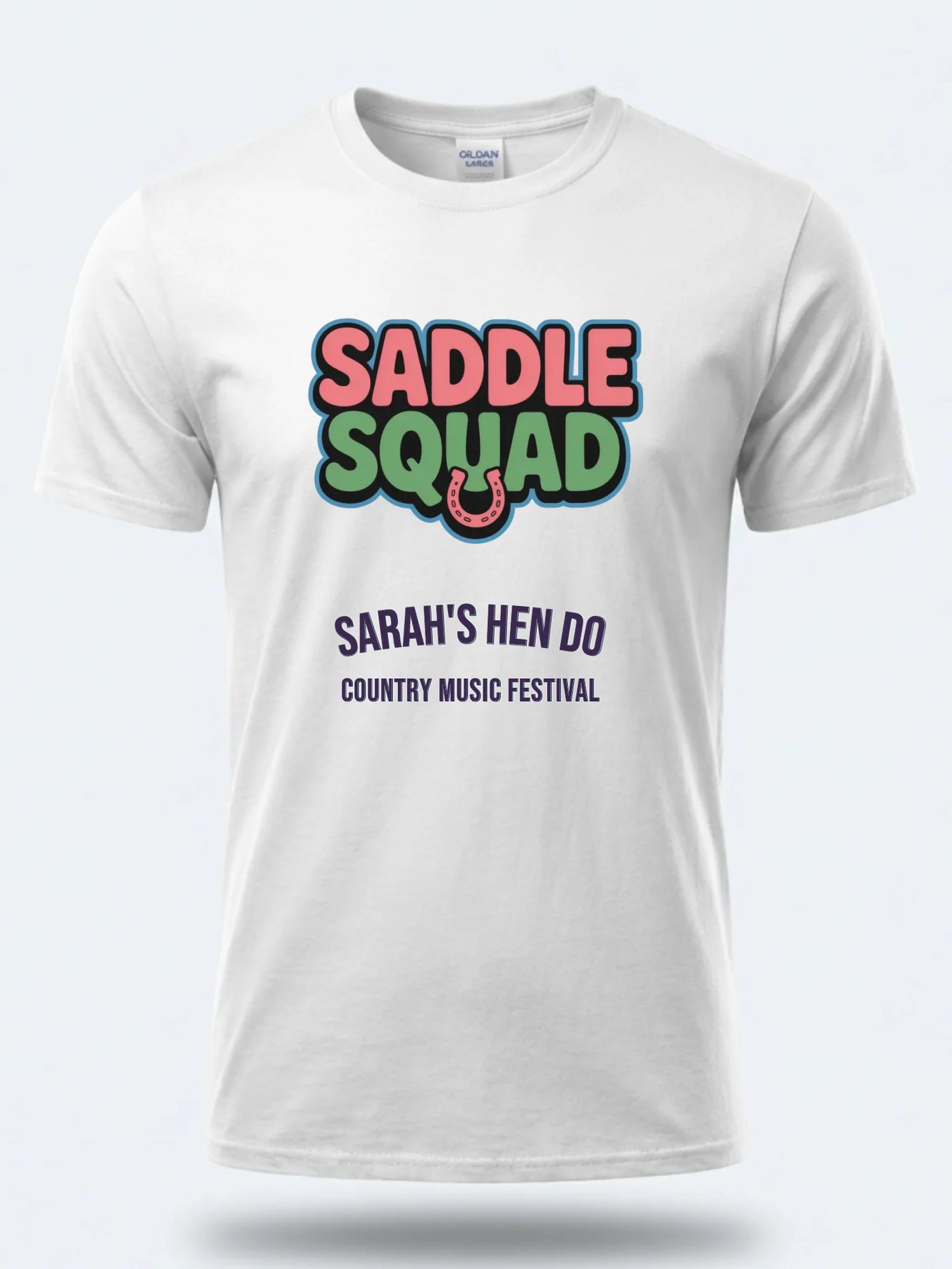Personalised Country Weekender Tee — white tee, front view