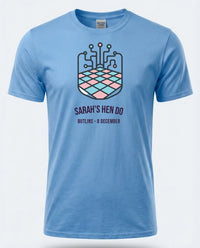 Personalised Bugged out Tee — carolina blue tee