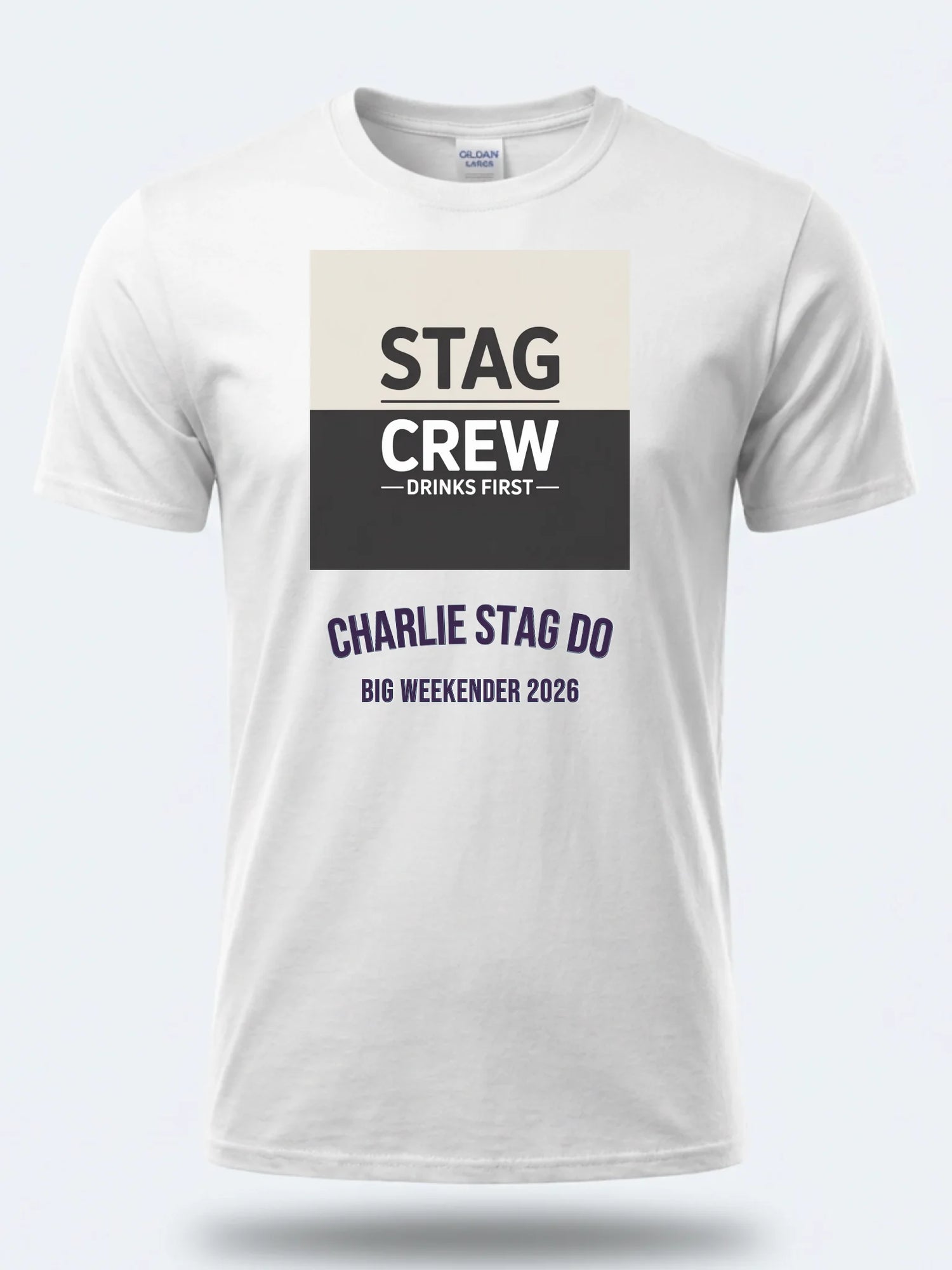 Personalised Weekender Unisex Tee — white tee, front view