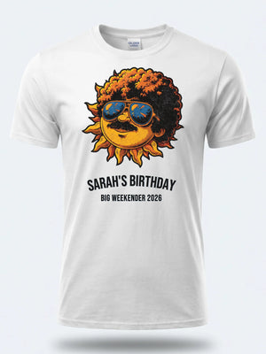 Personalised We Love the 70s Big Weekender Tee – Smily Sun