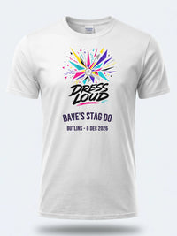 Personalised House of Garage Tee — white tee, front view