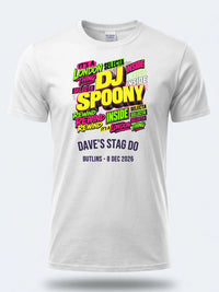 Personalised House of Garage Tee — white tee, front view