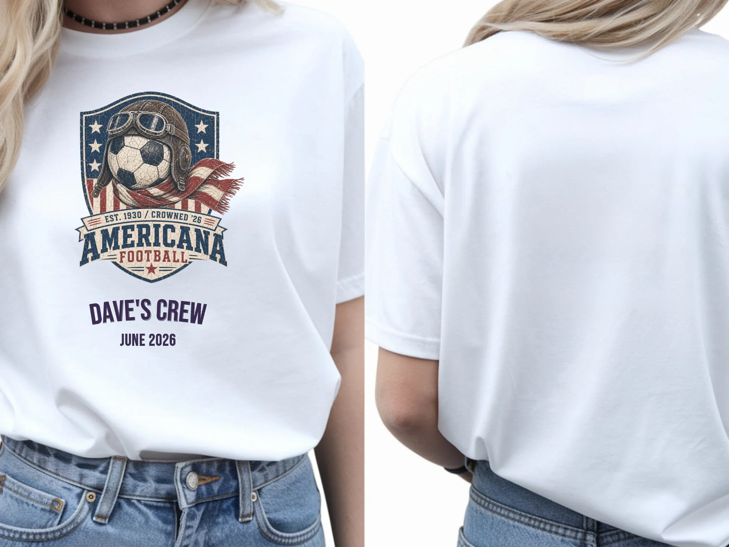 Personalised Summer of Soccer Tee | Americana Football 2026 | Top