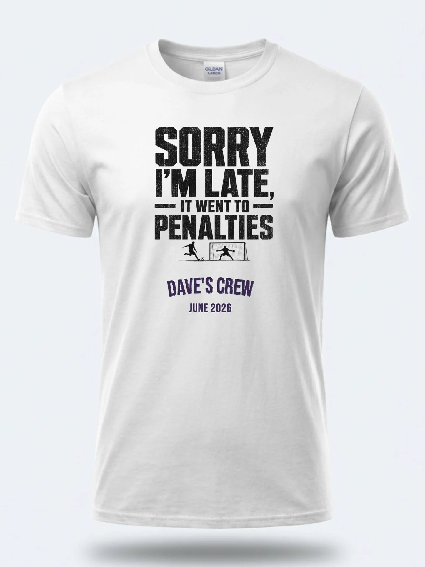 Personalised Summer of Soccer Tee | Sorry I'm late it went to Penalties | Top
