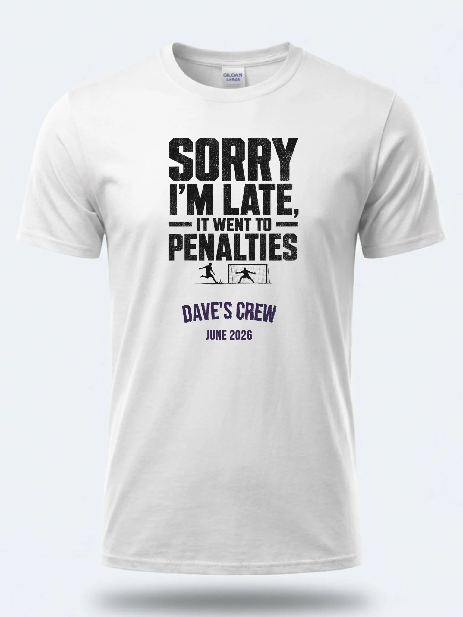 Personalised Summer of Soccer Tee | Sorry I'm late it went to Penalties | Top