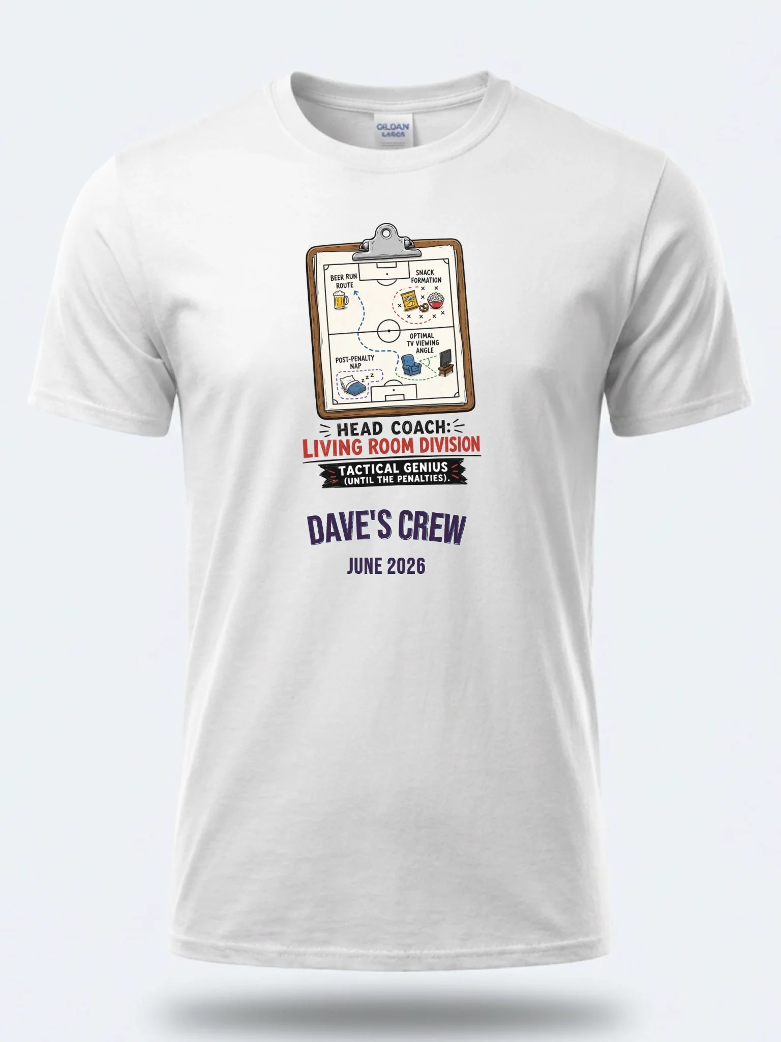 Personalised Summer of Soccer Tee | Head Coach Living Room Division | Top