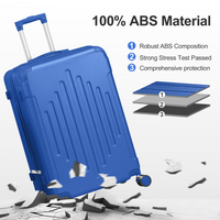 Premium ABS Luggage Suitcase with Non-TSA Lock – 24in Deep Blue Dress Loud