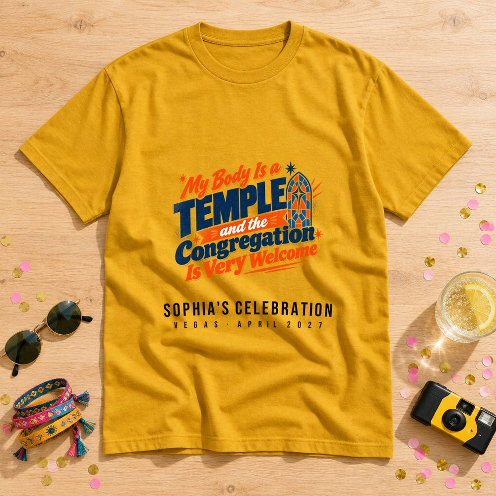 Temple & Congregation Hen — Personalised T-Shirt