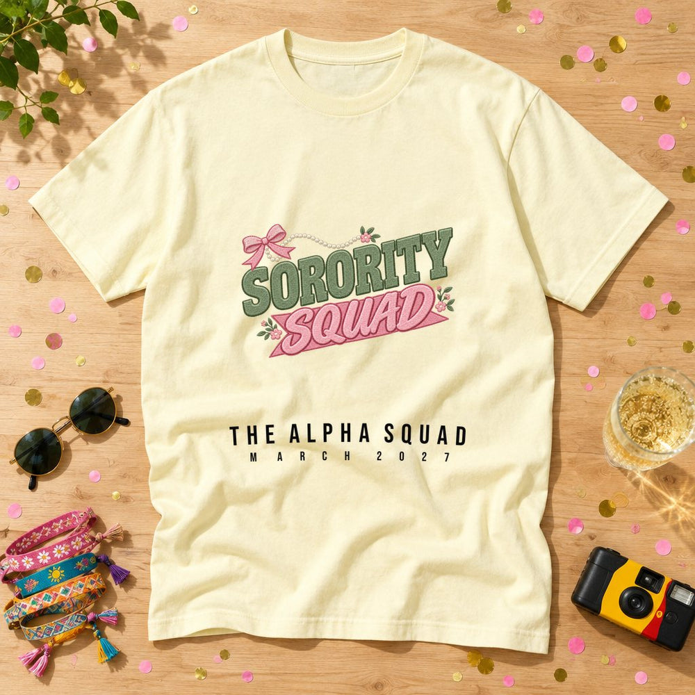 Pearls & Pledge — Personalised Sorority T-Shirt