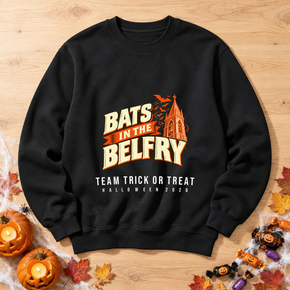 Bats In The Belfry — Personalised Halloween Sweatshirt