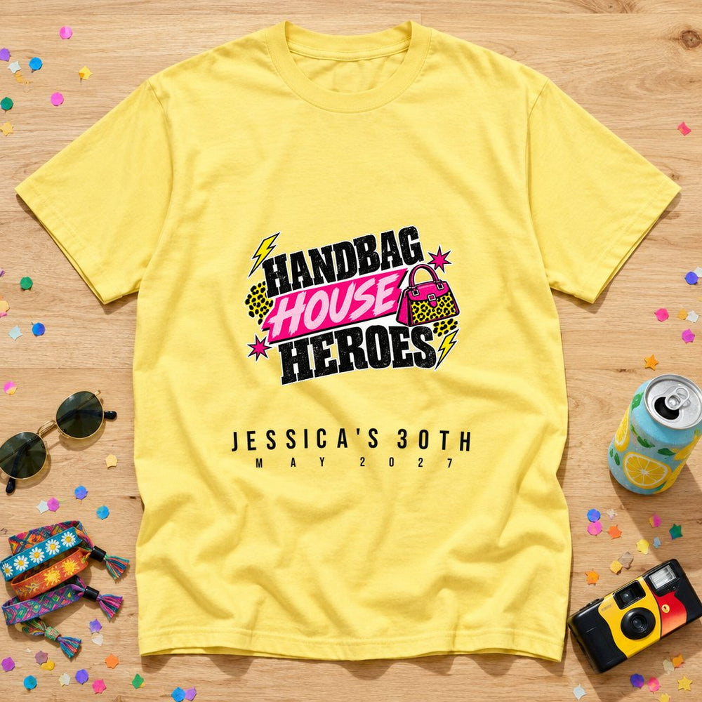 Handbag House Heroes — Personalised 90s T-Shirt