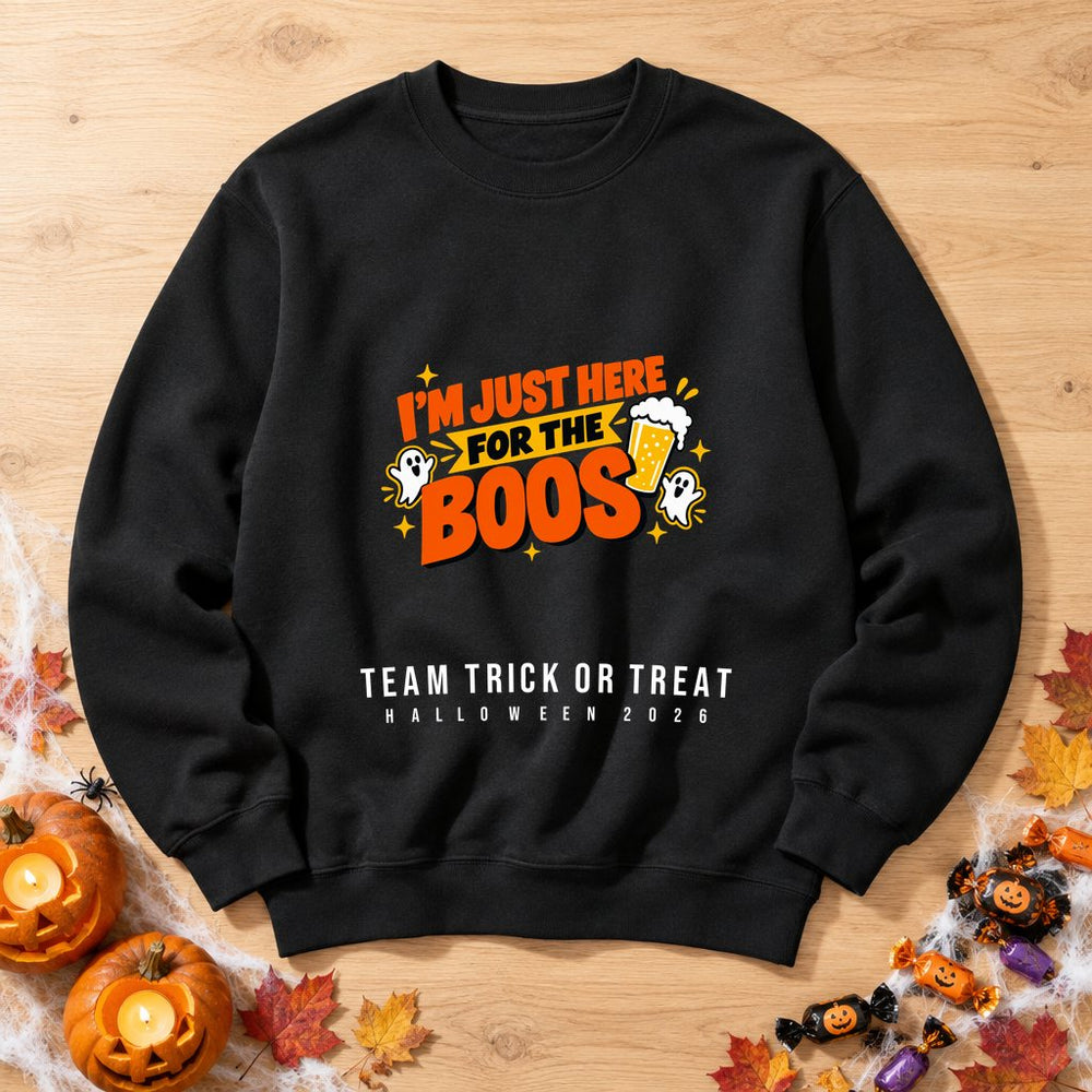 Here For The Boos — Personalised Halloween Sweatshirt