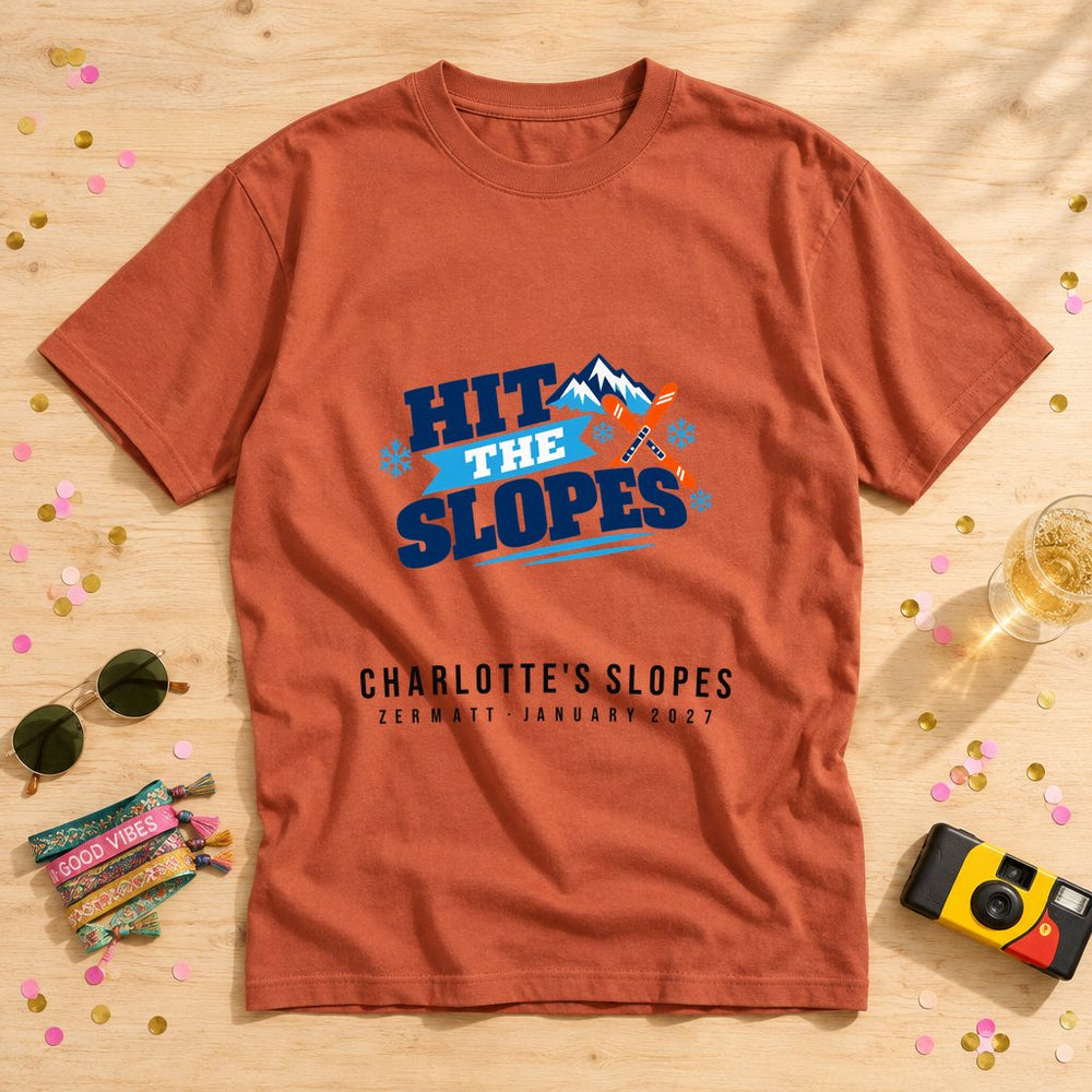 Crossed Skis — Personalised Hen Do T-Shirt