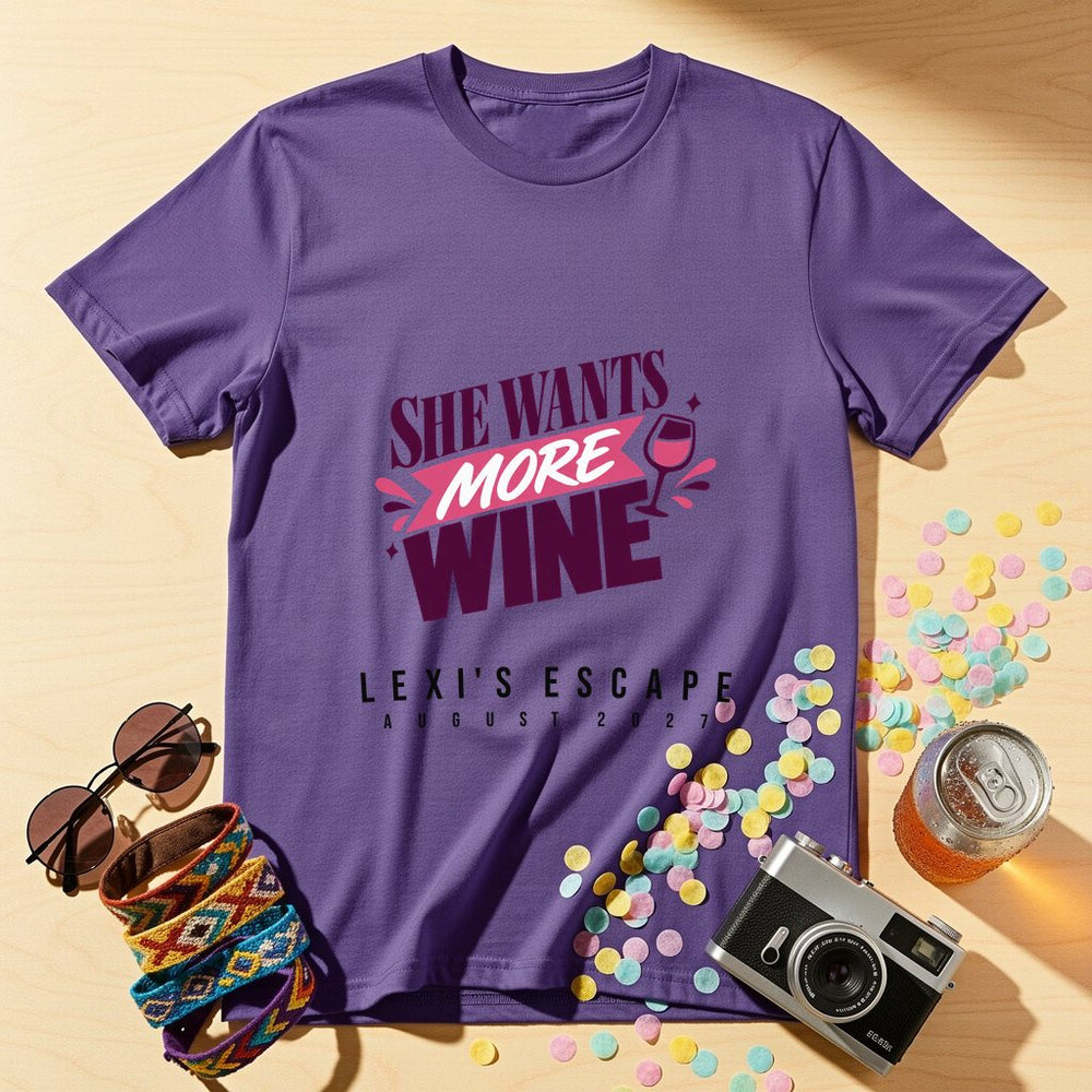 She Wants More Wine — Personalised T-Shirt