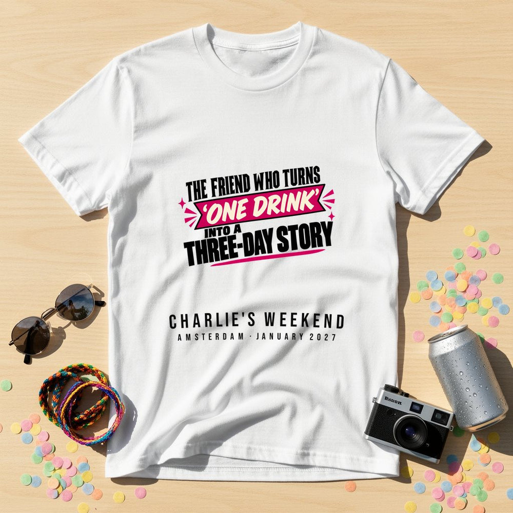 One Drink, Three-Day Story — Personalised T-Shirt
