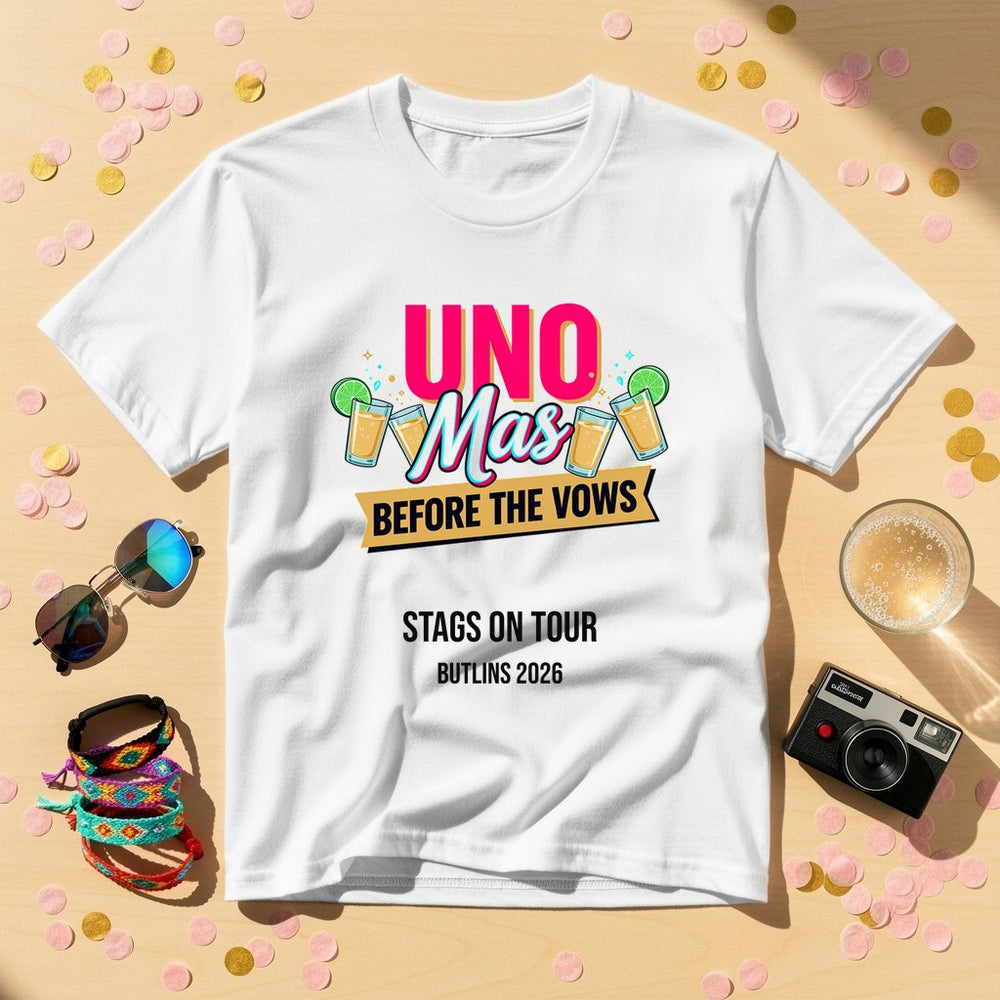 Uno Mas Retro Vector — Personalised Bachelorette T-Shirt