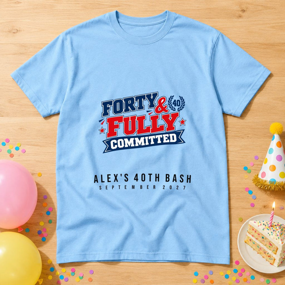 Memphis Forty Party — Personalised Birthday T-Shirt