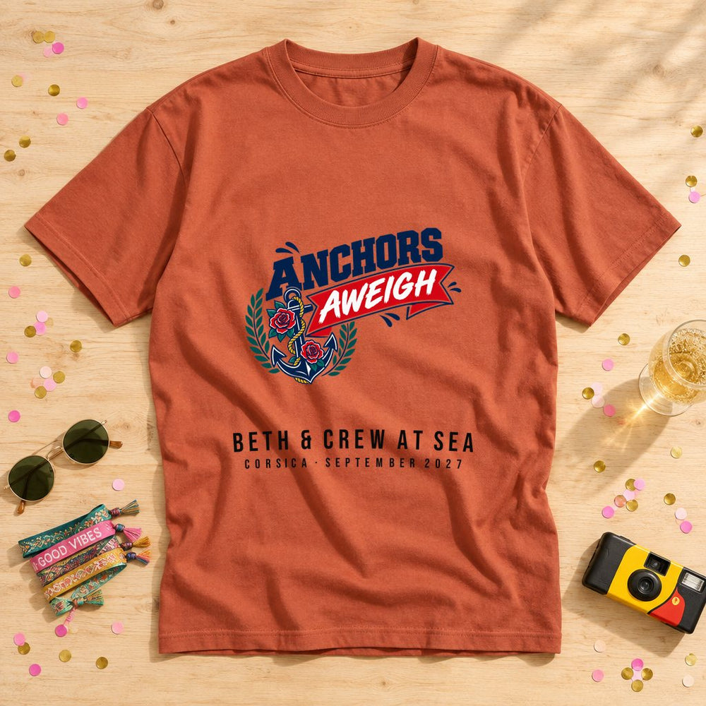 Anchor and Roses — Personalised Hen Do T-Shirt