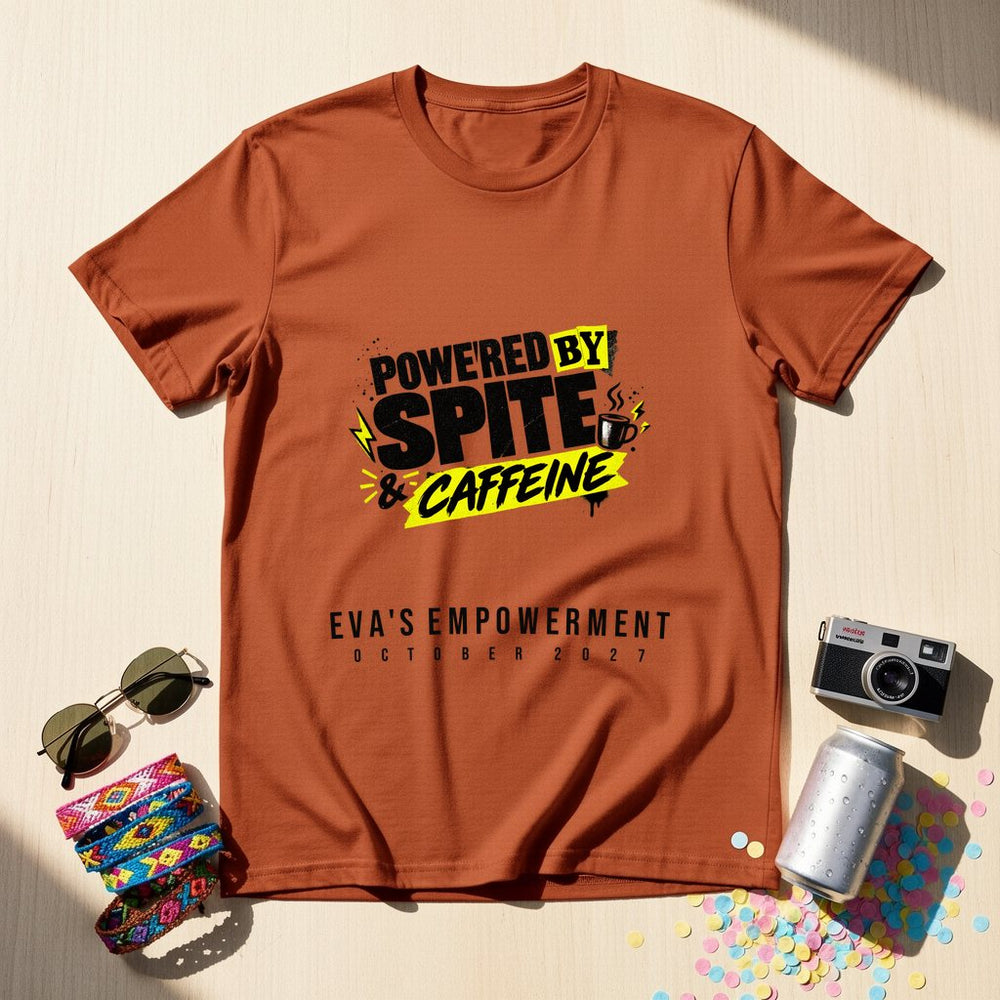 Powered by Spite & Caffeine — Personalised T-Shirt