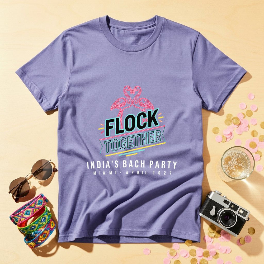 Neon Flamingo Duo