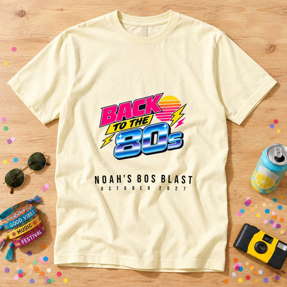 80s Artword Chrome Blast — Personalised T-Shirt
